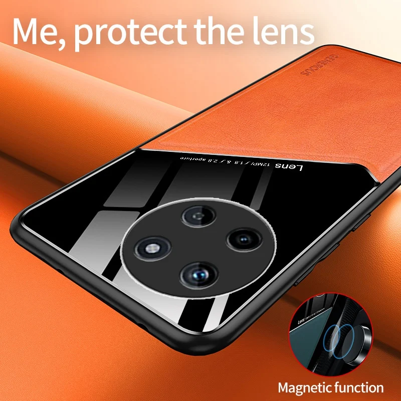 럭셔리 PU 가죽 휴대폰 케이스, Realme 11 4G 후면 커버 실리콘 자동차 거치대 충격 방지 전체 보호 케이스, Realme11 Coque