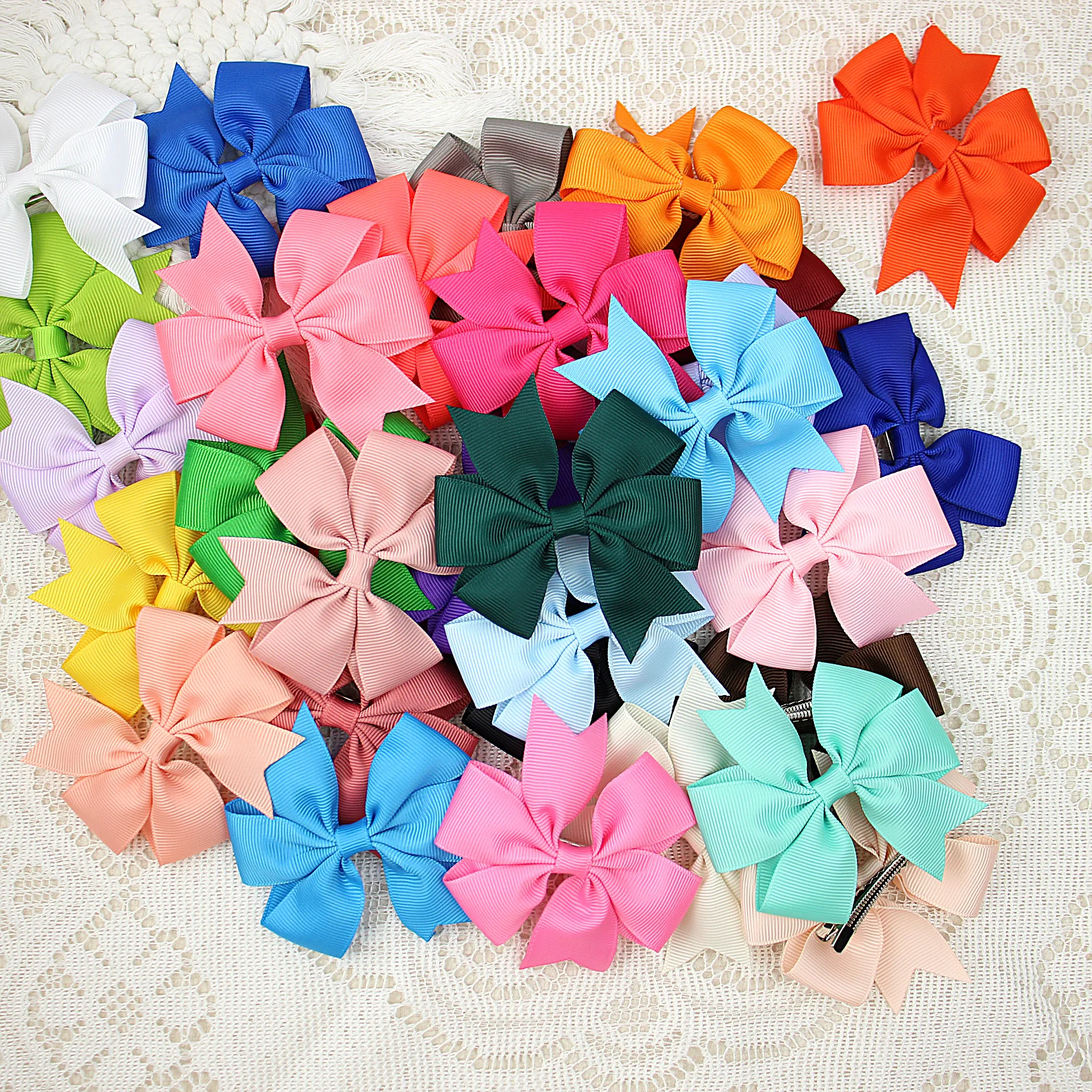 10 قطعة مشبك شعر القوس الشريط للفتيات إكسسوارات ال...