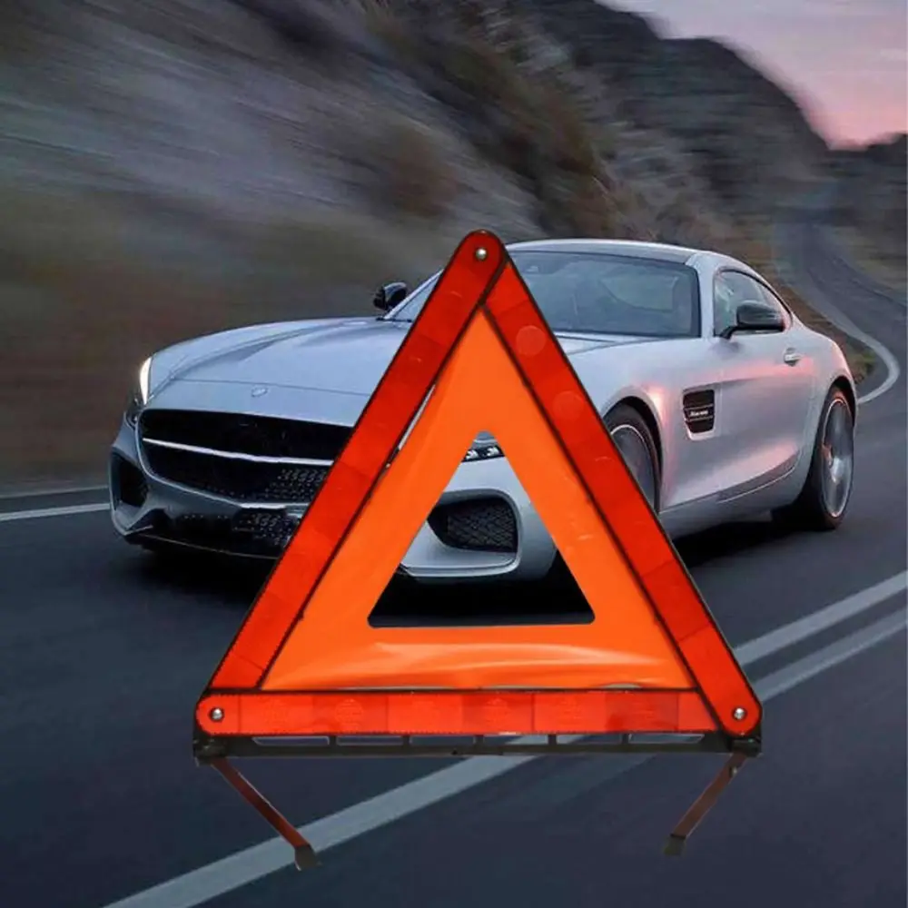 

Practic Hazard Alert Red Large Triangle Reflective Board Road Safety Emergency Breakdown Warning EU Standard