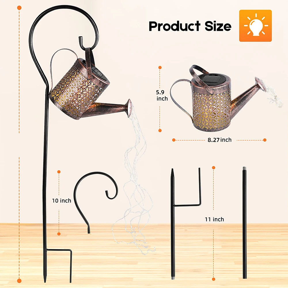 Solar Watering Can Light Hanging Kettle Lantern Light Waterproof Garden Decor Metal Retro Lamp for Outdoor Table Patio Lawn YarD 6 Solar Watering Can Light Hanging Kettle Lantern Light Waterproof Garden Decor Metal Retro Lamp for Outdoor Table Patio Lawn YarD 6