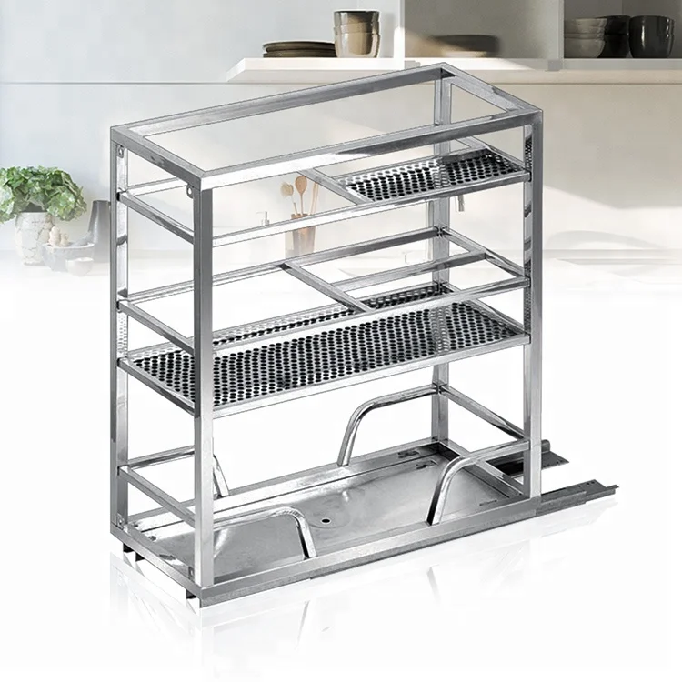 

Pantry Organizer Wire Basket With Chopstick Holder For Kitchen Cabinet