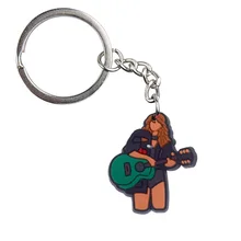  1PCS PVC Famous American Female Singer Keychain Cardigan RED 1989 Lover Fashion Pendant Keyring for Fans Friends Woman Men Gift 