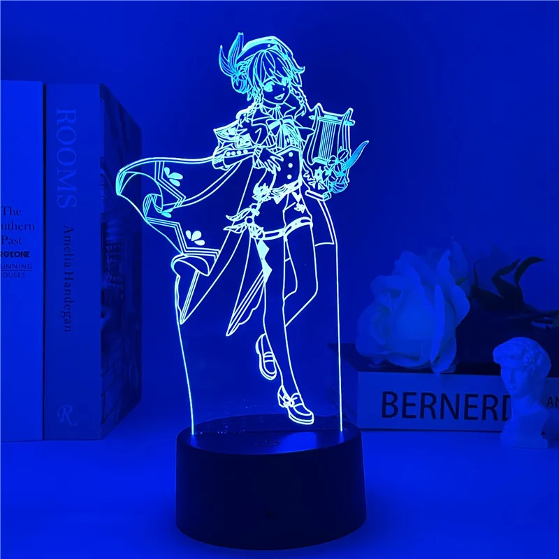 night table lamps Genshin Impact Night Light 3D Illusion Anime Lamp for Bedroom Decor LED Light Atmosphere Bedside Night Lamps Genshin Kids Gift hatch night light Night Lights