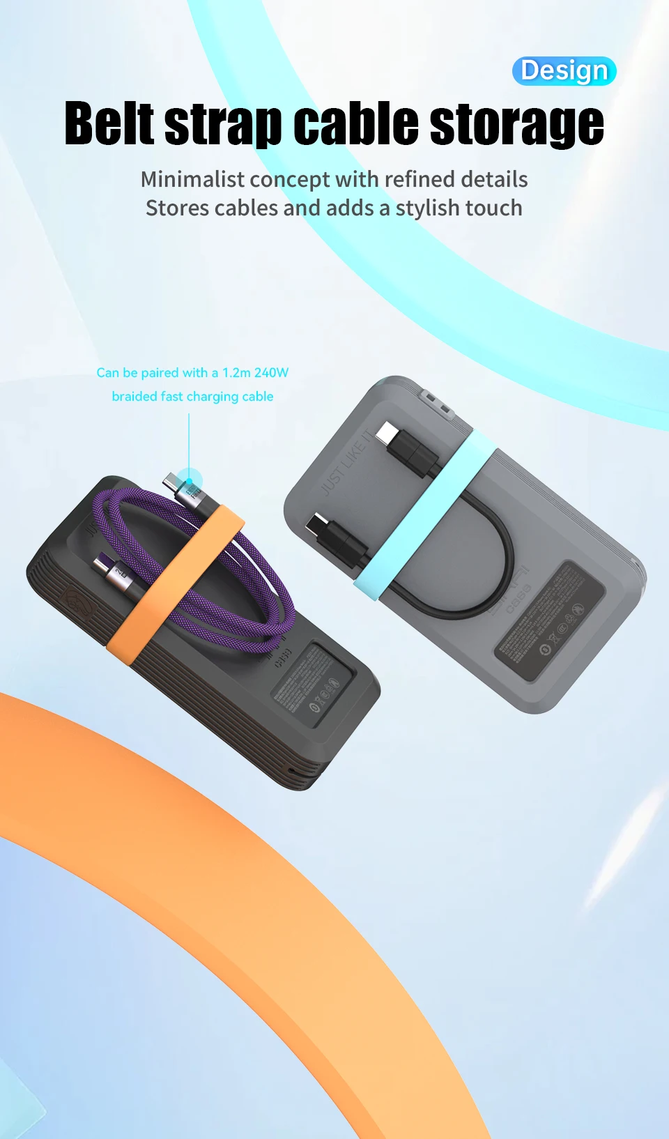 SIKAI Silikon-Powerbank-Hülle für CUKTECH No.15 AIR 100W Portable Power Bank 15000mAh, Reisedesign mit Datenkabel-Aufbewahrungsring – Detail 8