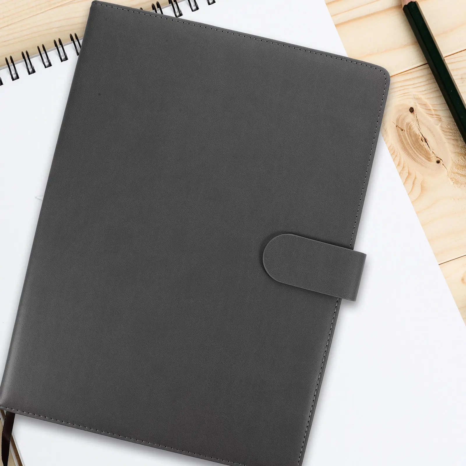 A4 일정 플래너 노트 PU 커버 줄지어진 종이 일일 계획 노트 휴대용 여행 사무실 일지 일정 작성 노트