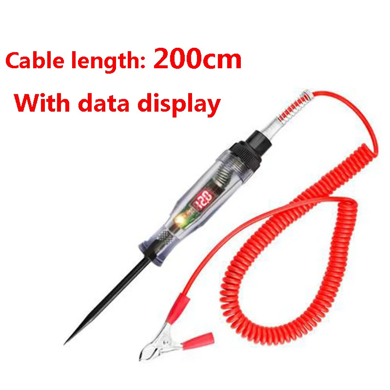 car battery analyzer 6V 12V 24V Automotive Electric Circuit Tester With Data Display Long Probe Power Measuring Pen With Light Bulb Diagnostic Tools automotive engine analyzer Diagnostic Tools