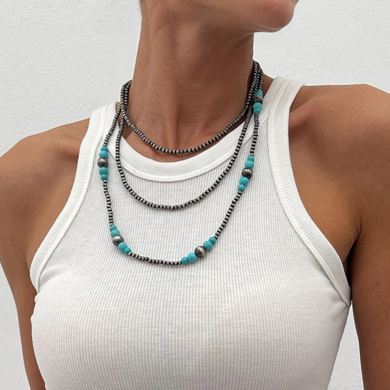 CCB Multi Layer Halsketten Imitation Kiefer Stein Ethnischen Stil Weibliche Personalisierte Mode Halskette Schmuck
