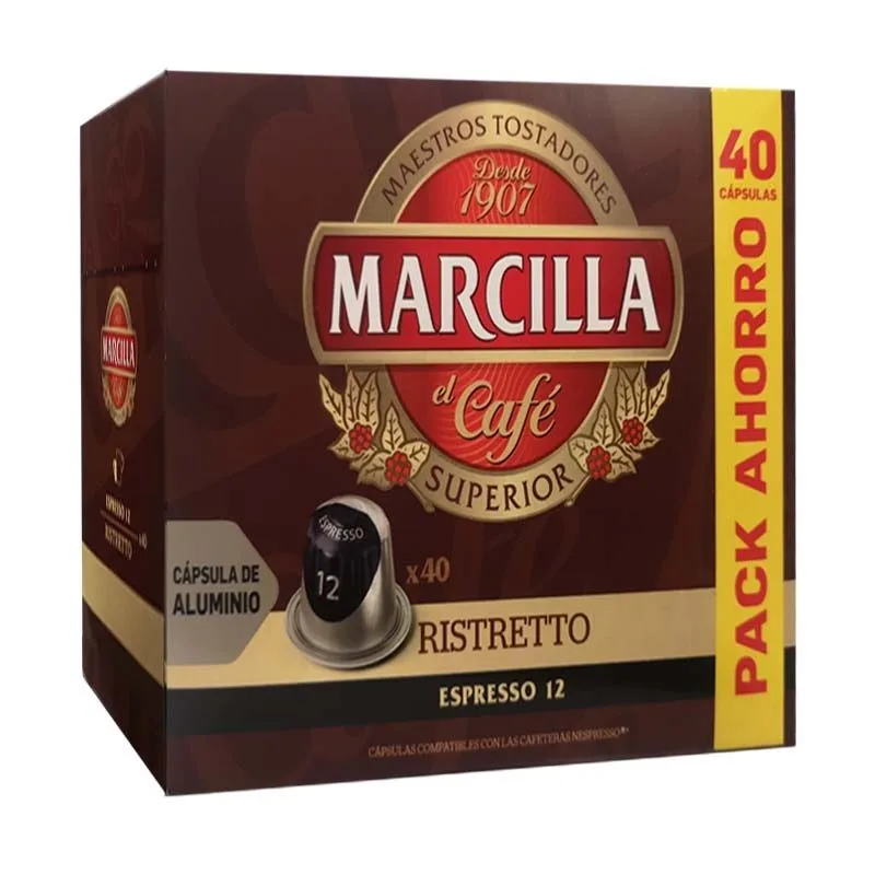 Ristretto Marcilla , 40 cápsulas de aluminio compatibles con Nespresso 8711000386323 Raíz Inicio NESPRESSO 4019266