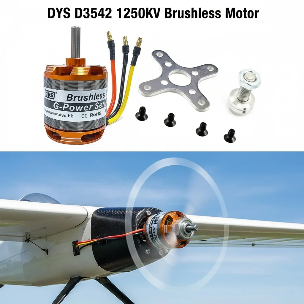 Vue du Moteur Brushless DYS D3542 1250KV montrant le rotor et les aimants internes