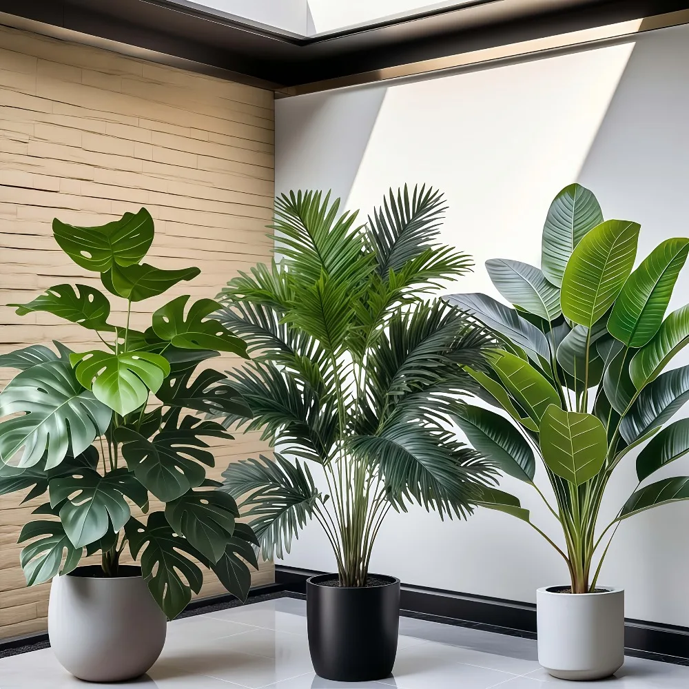 3pcs Large Artificial Areca Palm Plant with 36 Leaves Tropical Potted Plants 2