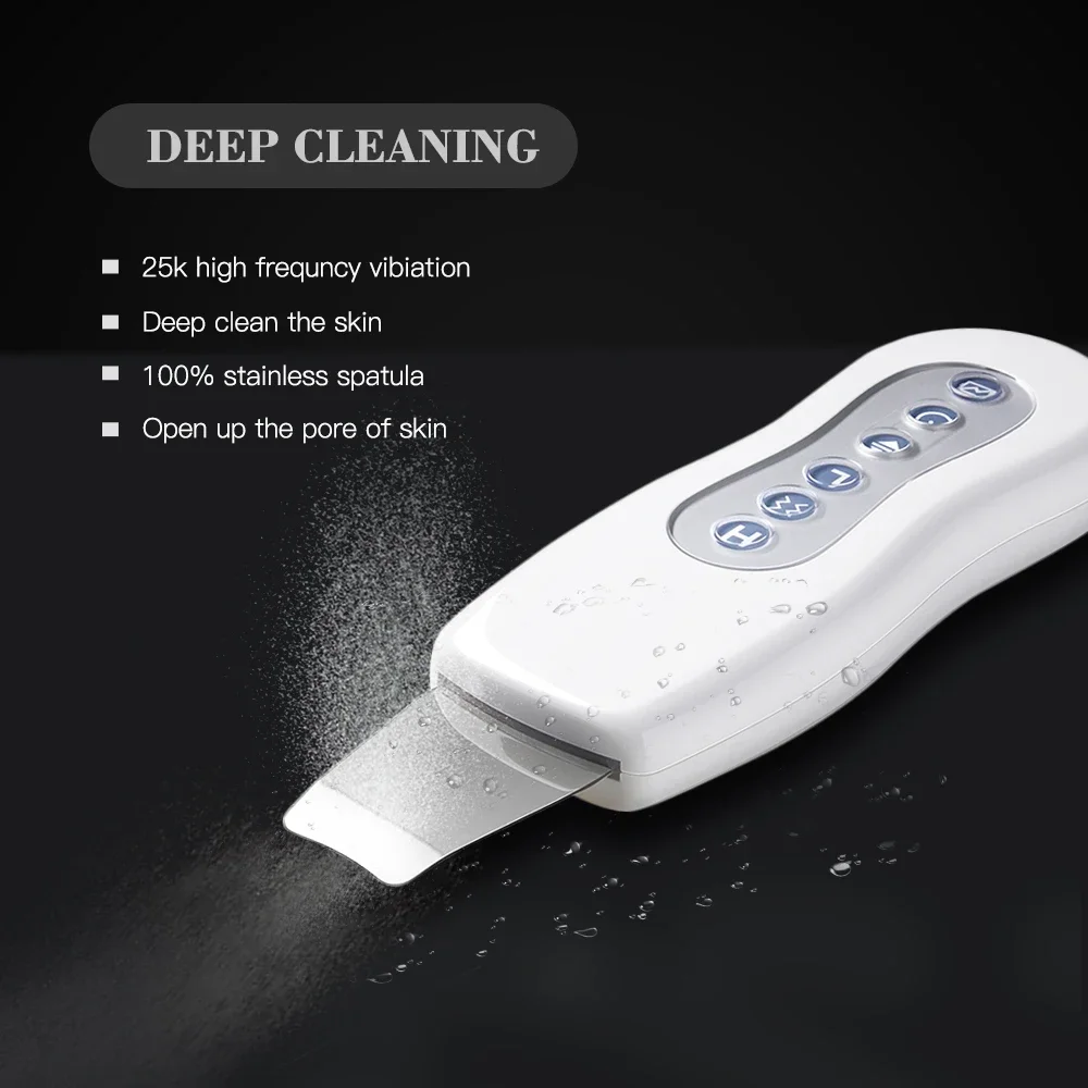 Ultrasonic Skin Scrubber Cleaning Face Cleanser Acne Remover Facial Lifting Massager Ultrasound Skin Care Peeling Clean Machine