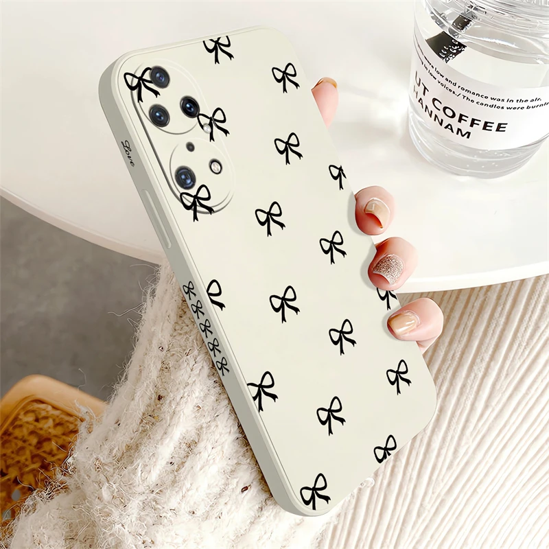 Elegant White Bow Knot Shockproof Silicone Phone Case