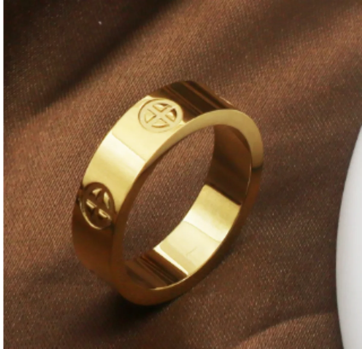 Wedding Rings Jewelry Rings Ring Jewelry Couple Rings Cross Rings Round Rings 6mm Width Cross Zircon Stone Stainless Steel Rings for Women Gold Color Couple Ring Wedding Party Gifts 1 Piece