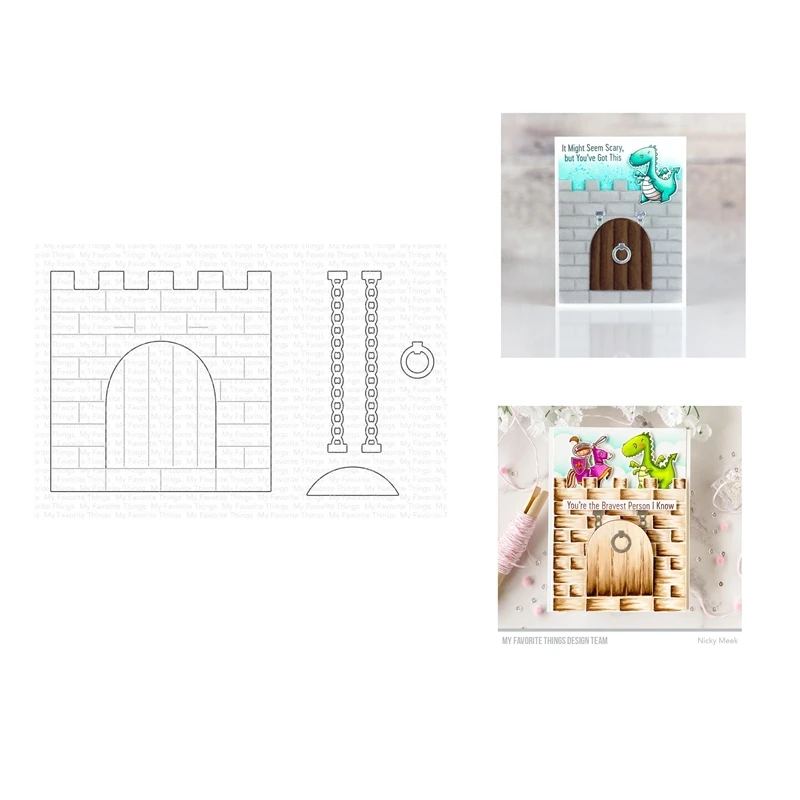 

Castle Drawbridge Cutting Dies Scrapbooking for New 2022 Paper Making Valentine's Day Embossing Frames Card No Stamps