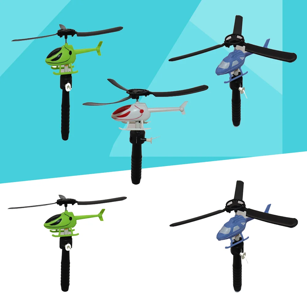 

Kid Cord Flying Helicopter Set: 5pcs Top Flyer Fun Fly Toys Skyrocopter for Children Indoors or Outdoors Mixed Color