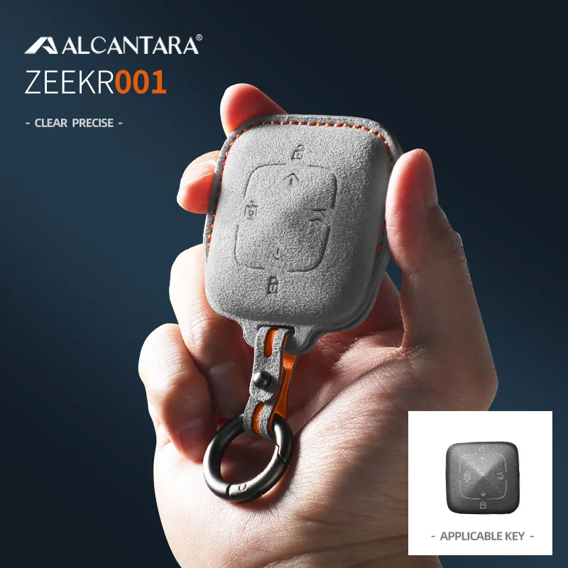 

Alcantara Car Smart Remote Key Case Cover Holder Bag Shell Full For ZEEKR 001 Keychain Auto Accessories