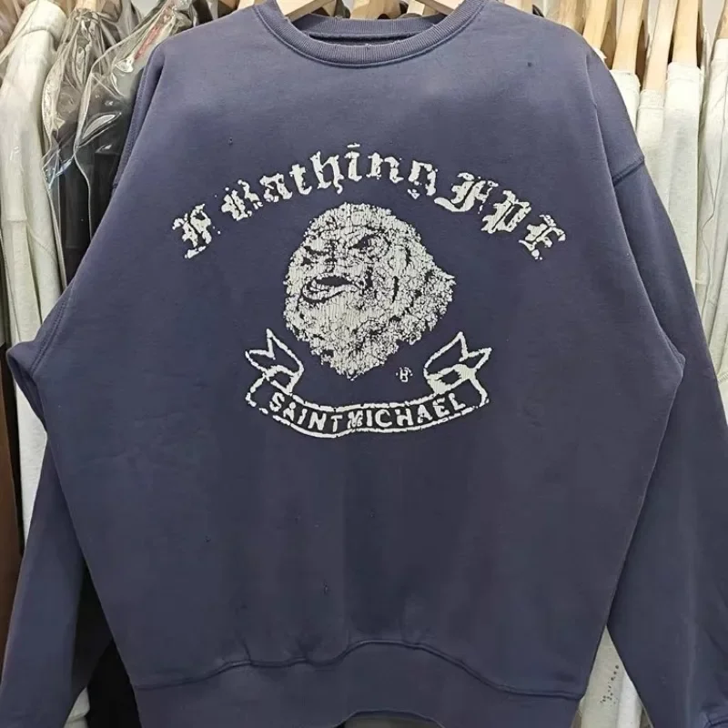 

New SAINT Michael Washed Men Hoodies for Women Pullovers Oversized Sweatshirts