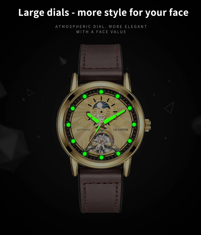 Men's Automatic Mechanical Watch With Tourbillon And Open Heart_voghion.com