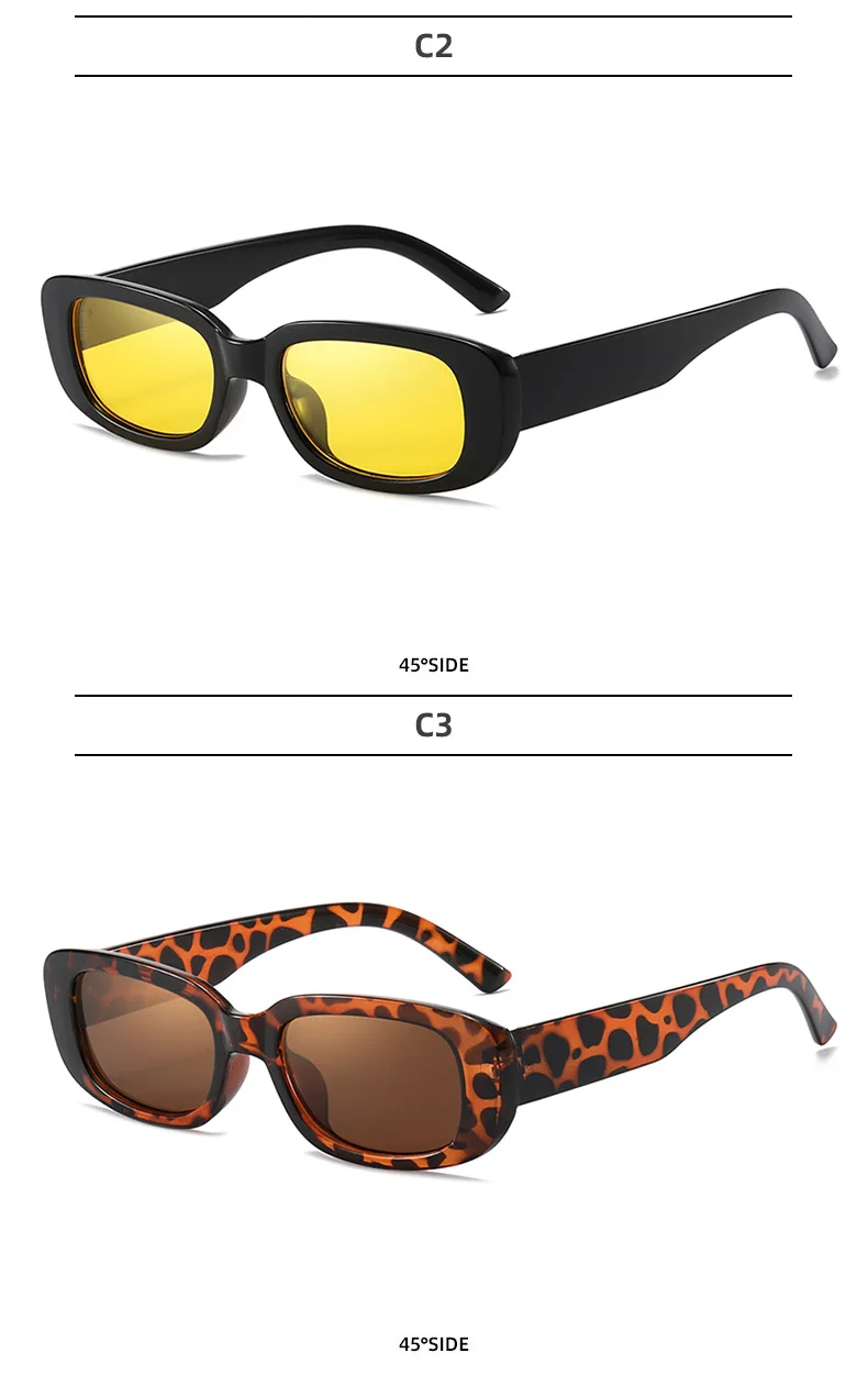 2023 Small Rectangle Frame Sunglasses Jelly Color UV400 Protection Sun Glasses Goggles Summer Beach Street Eyewear for_voghion.com