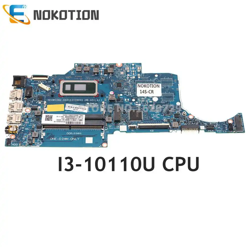 NOKOTION For HP 14 CR 14S CR Laptop Motherboard I3 10110U CPU L68264 601  L68264 001 HEDWIG92 6050A3108001 MB A01| | - AliExpress