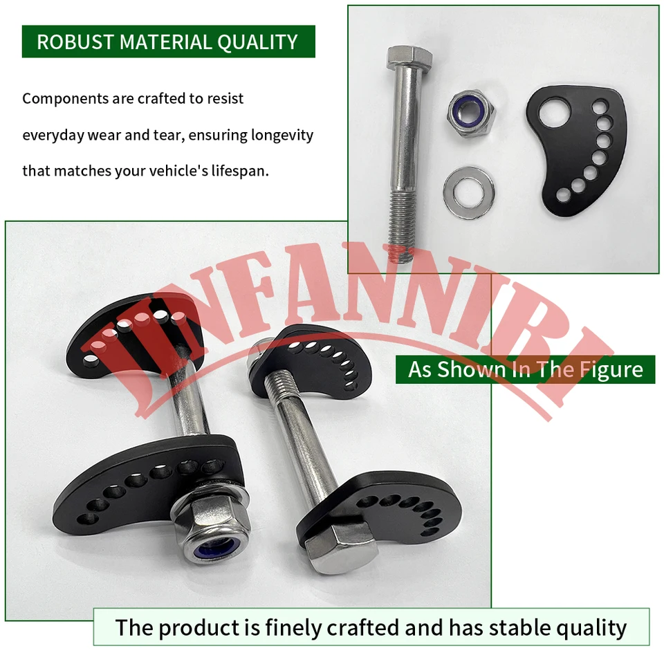 Camber Adjustment Bolts Upper Control Arm Alignment Cam Bolt Kit - Compatible With 99-18 Chevy Silverado GMC Sierra Hummer H2 - 4 PC Set 1.5 Degree Camber Caster Adjustment Camber Adjustment Bolts Upper Control Arm Alignment Cam Bolt Kit - Compatible With 99-18 Chevy Silverado GMC Sierra Hummer H2 - 4 PC Set 1.5 Degree Camber Caster Adjustment