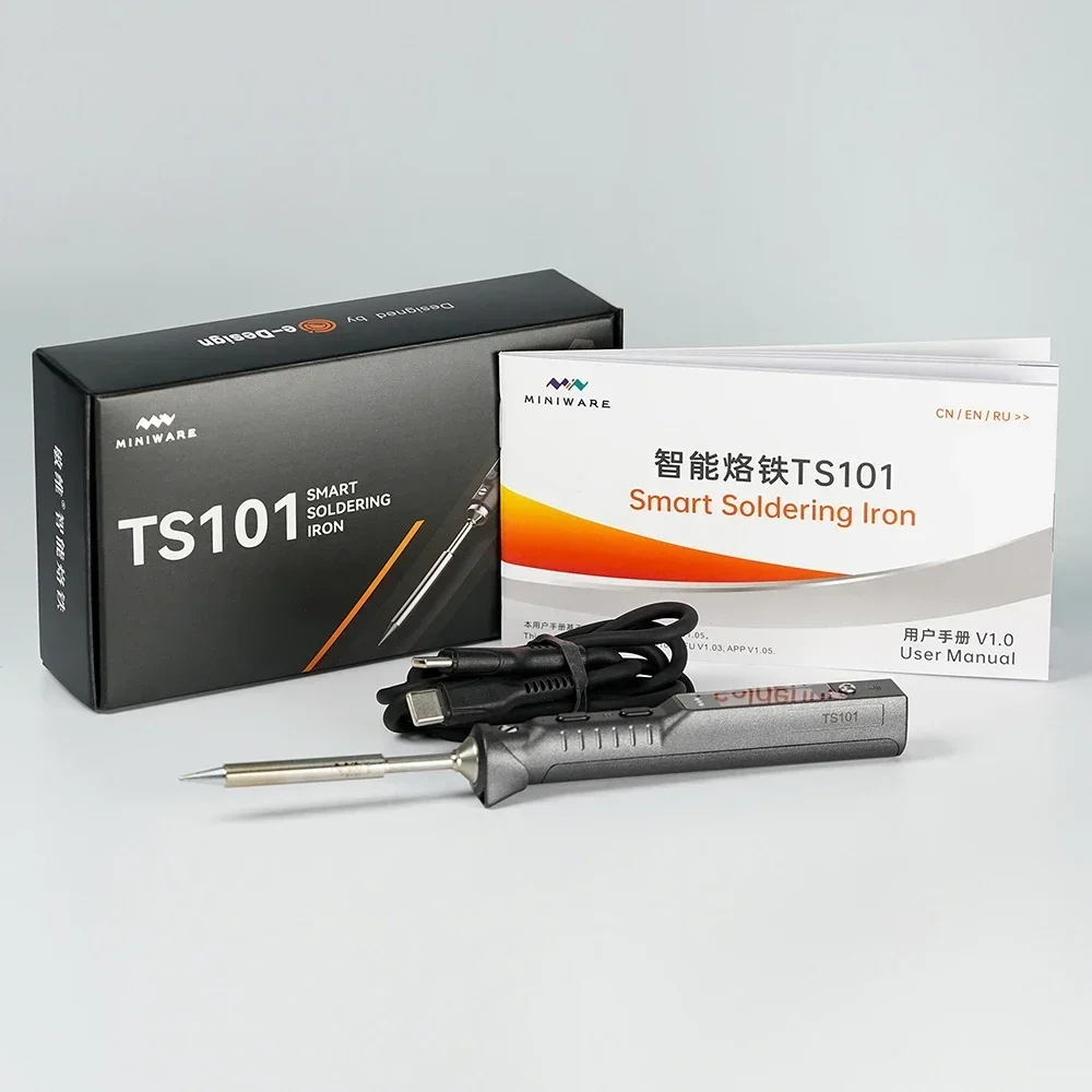 Original TS101 65W Digital Electric Soldering Iron LCD Programable Display Adjustable Temperature ts100 version no power supply 3