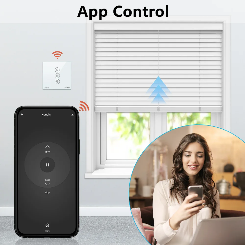 LoraTap ZigBee Curtains Roller Shutters Blinds Switch Control Connected Motor Google Home Alexa Electric Window Tuya Smart Life