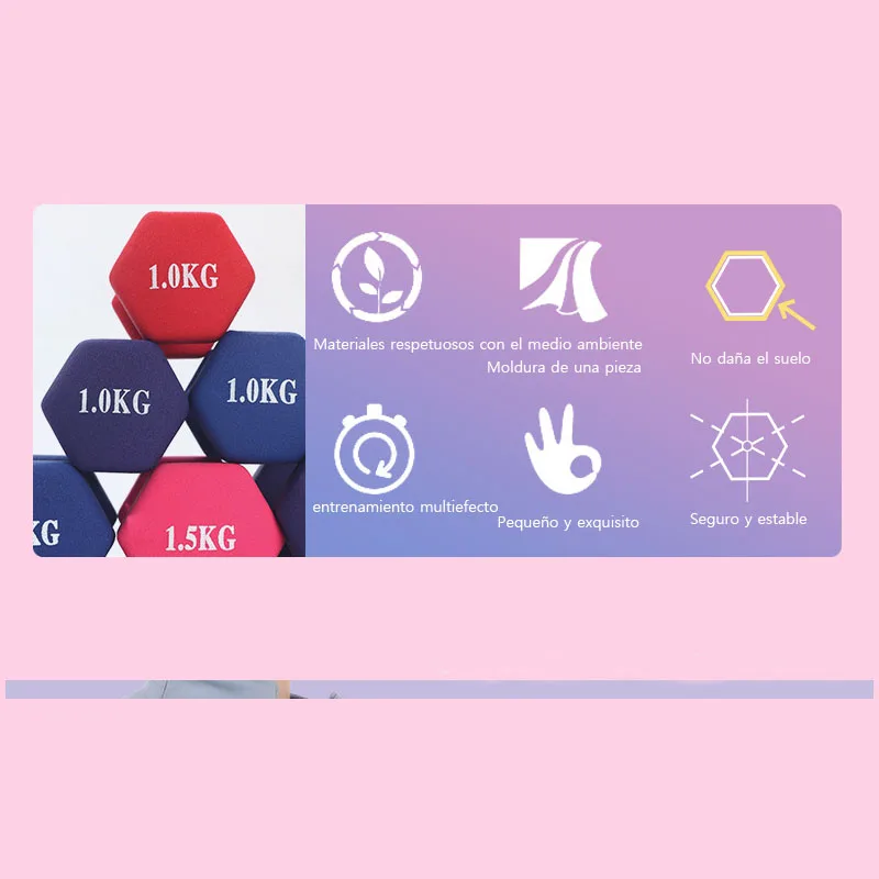 Description Picture 3 of itemCast Iron Dumbbell Sets Weights game For bodies Gym kit Equipment Crossfit Yoga alteres Muscle Training Dumbbells 1KG