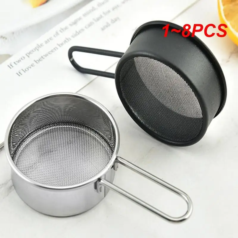 1-8PCS Fine Mesh Flour Sifter Cocoa Matcha Powder Flour Shaker Hand-held Stainless Steel Sieve Strainer Sifters for Baking flour sifter,baking tools,mesh strainer,fine mesh strainer,powder sieve,powder sugar shaker