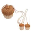 Acorn Shaped Basket Kids Rattan Storage Basket Hand Woven Decorative Acorn Shaped Basket Bag for Boys Girls Photography Props 5