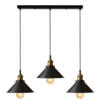 Retro Attic Wrought Iron Little Black Umbrella Hanging Lamp E27 Bedroom Kitchen Dining Room Living Room Aisle Indoor Lighting 3