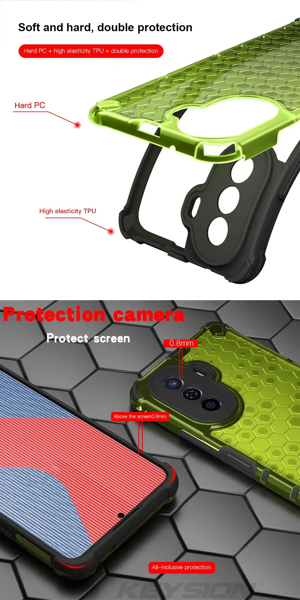 Shockproof Phone Case For Huawei Nova Y70 Transparent Honeycomb_voghion.com