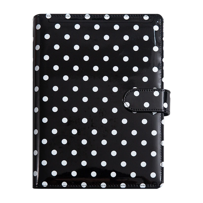 Compact PU Leather Binder Wallet with Magnetic Closure, Refillable 6-Ring Planner Cover