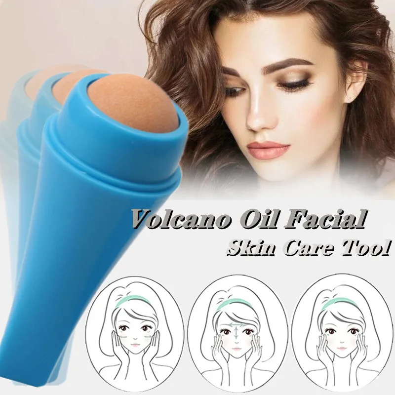 3 Colors Face Volcanic Stone Oil Control Roller Mini Facial Roller Oil