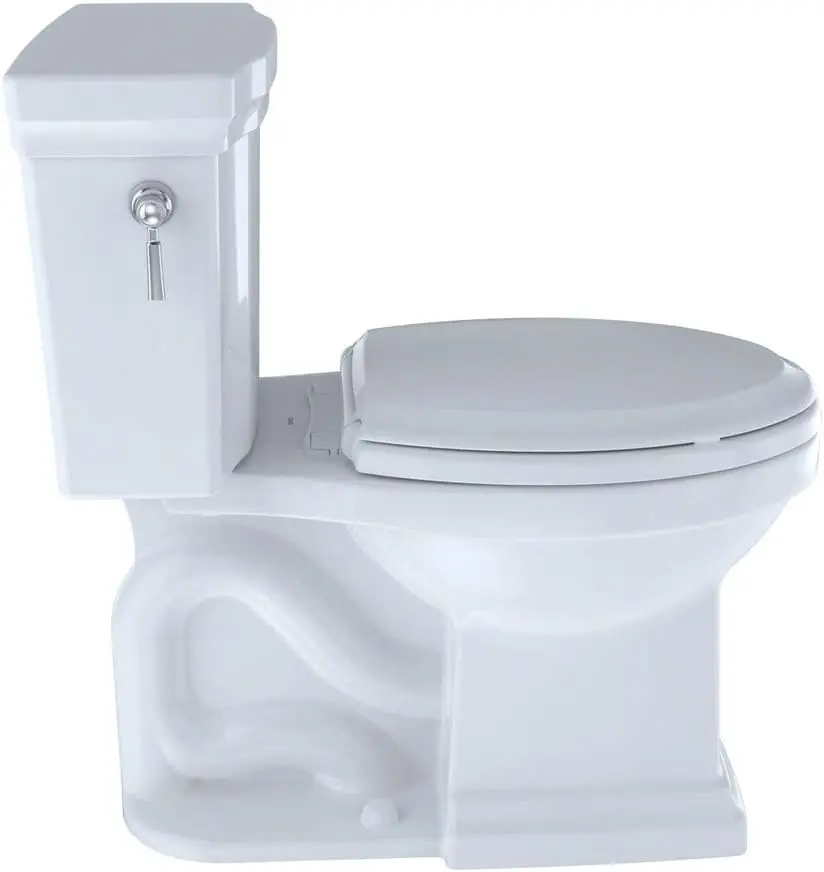 Promenade II Two-Piece Elongated 1.28 GPF Universal Height Toilet with CeFiONtect, Cotton Modern and Classic Styles 5