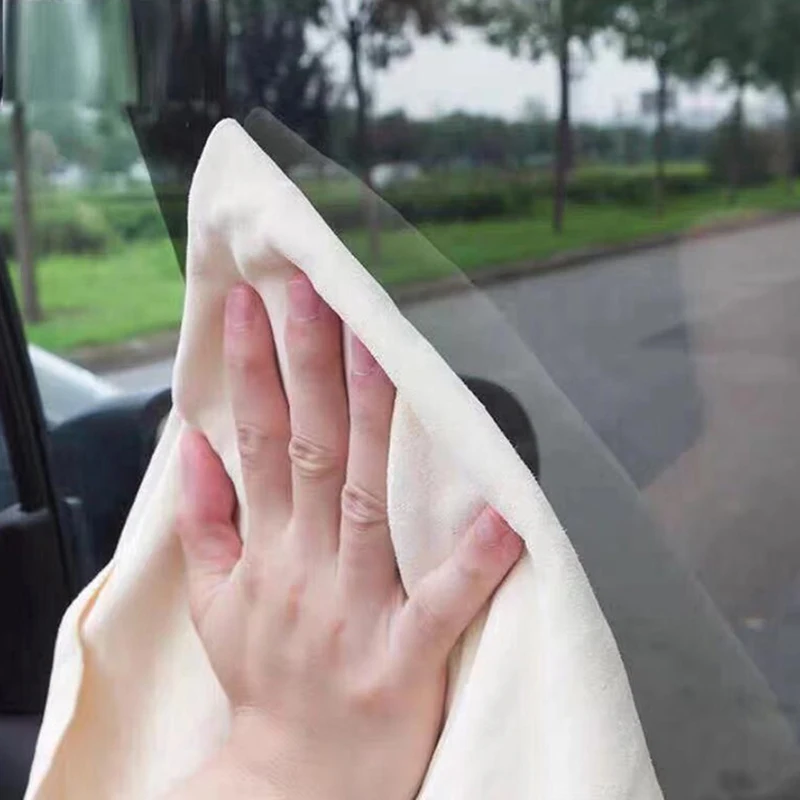 Premium Absorbent Car Cleaning Chamois Leather Towel - Quick Drying Deerskin Cloth