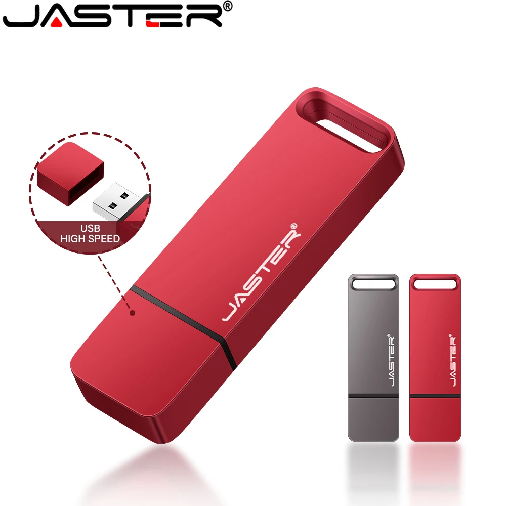 

JASTER Red Metal USB 2.0 64GB Pendrive 32GB High Speed Thumbdrive 16GB 8GB 4GB Beautiful Flash Drive Memory Stick Business Gift