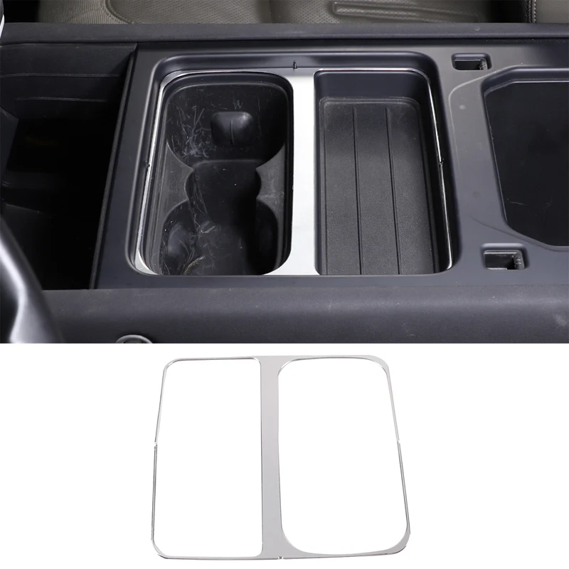 

For 2020-2023 Land Rover Defender 90 110 Aluminum Alloy Silver Car Central Control Water Cup Holder Decorative Frame Auto Parts