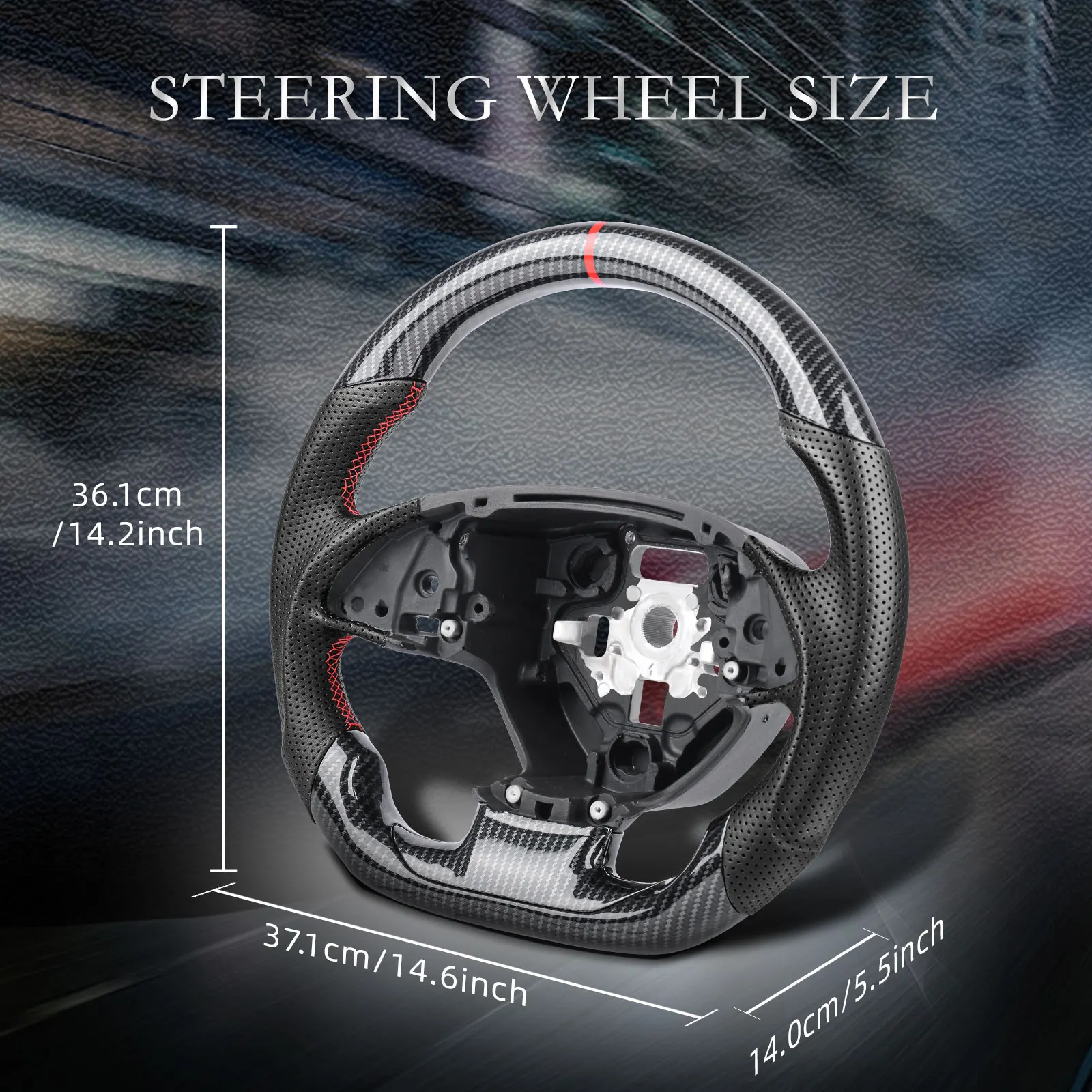 Chevrolet Corvette C7 z06 zr1 2014 2015 2016 2017 2018 2019 하이드로 프린트 탄소 섬유 스티어링 휠 레이싱 휠