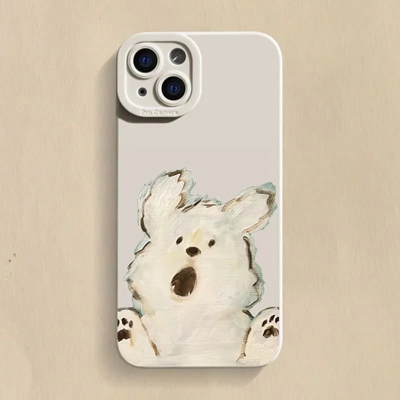 Adorable Cartoon Dog Silicone Phone Case Cover