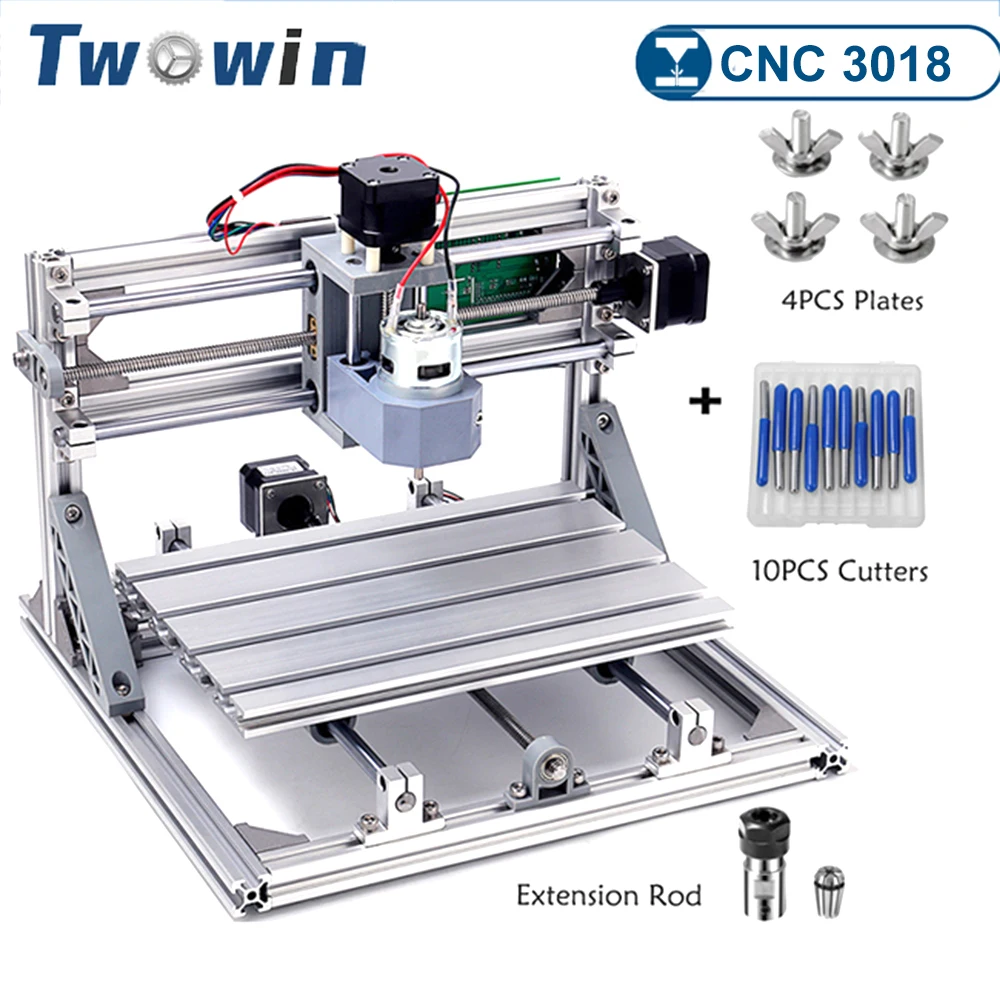 

TWOWIN CNC 3018 with ER11 Collet DIY Mini CNC Engraving Machine Laser PCB PVC Cutting Milling Machine Wood Router Carving Tools