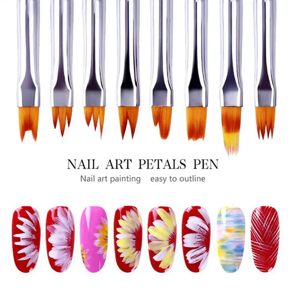 

8Pcs Nail Brush Set Gradient Drawing Pen Flower Paint Acrylic Tools Brushes For Manicure UV Gel Polish