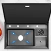 New Invisible Sink Stainless Steel Kitchen Pot Bar Table Island Small Single Sink Hidden Antibacterial Sink With Cup Washer 3