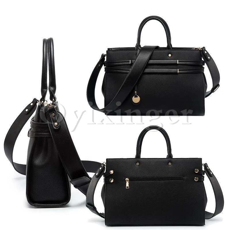 OYIXINGER 2024 New Women's Briefcase Fashion Shoulder Bag Ladies Leather Laptop Bag For 13