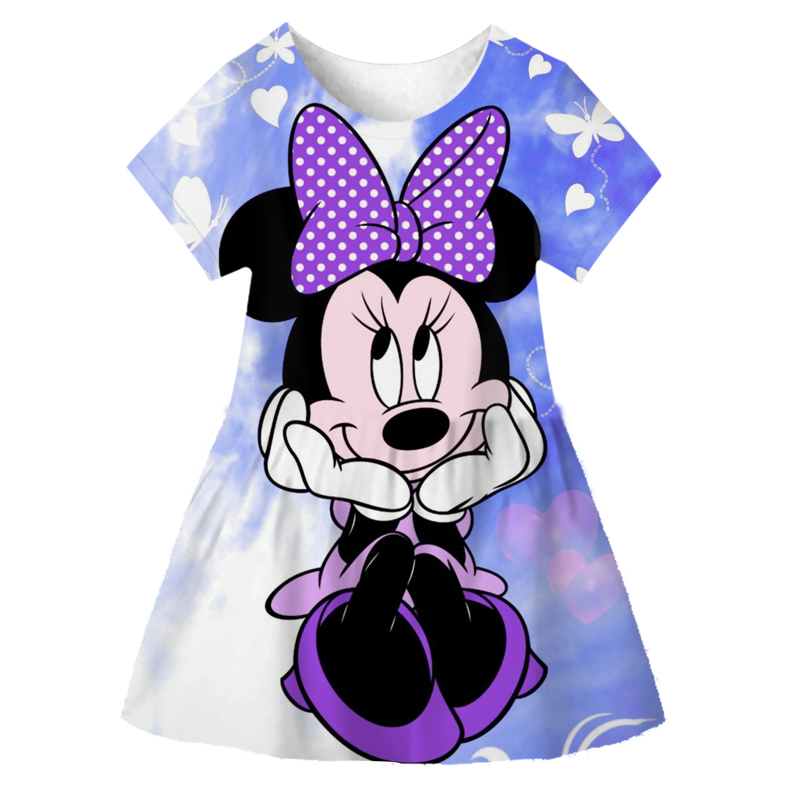 2023 Summer Minnie Mouse Dress Beautiful Fashion Girls A-Line Dresses Bambini Disney Series Clothes Abbigliamento Per Bambini Abiti Frock