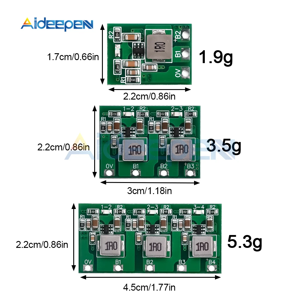 

2S 3S 4S 1.2A 1.3A Active Equalizer Lithium/Lifepo4 Battery Active Balancer Board Energy Transfer Board LED Working Indicator