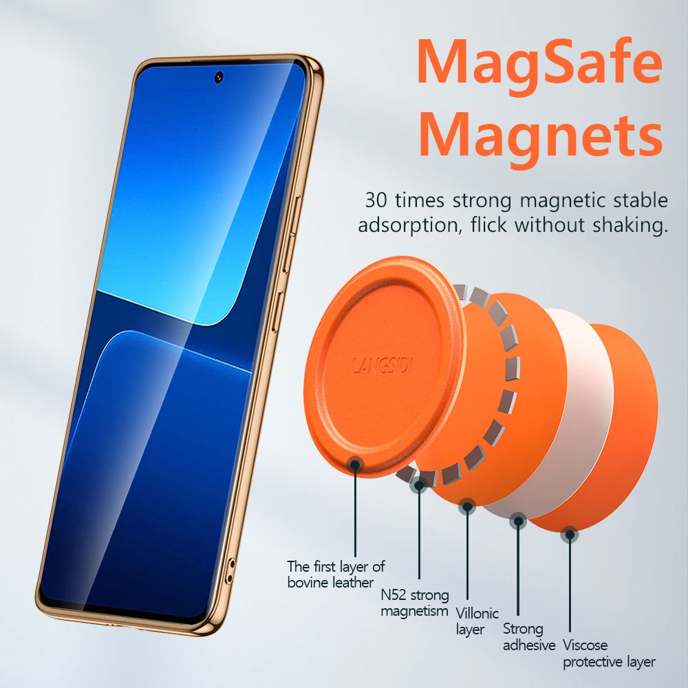 Magnetic Leather Phone Case for Xiaomi Mi 13T 14 Pro 13 Redmi K60 Ultra Ring Luxury Lens Protection Kickstand Holder Back Cover