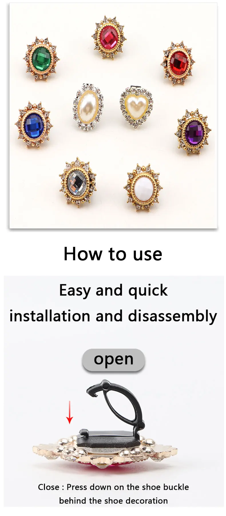 10 Clip Con Strass Per Lacci Scarpe - Decorazioni Per Sneakers E Scarpe Casual - Foto 2