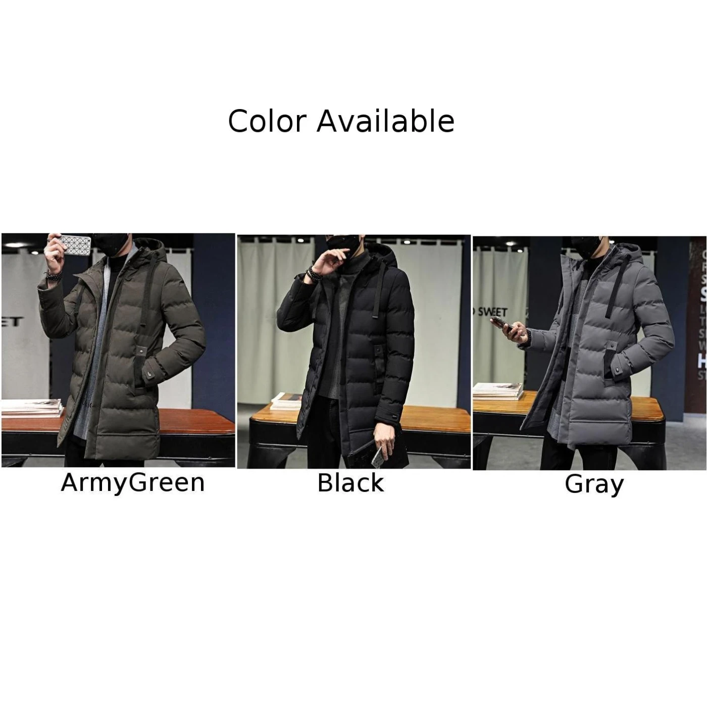 Mantel Herren Mantel Winter L-3XL lange Herren Outwear Puffer Größe Slim Fit Trench warme Jacke in voller Länge l xl 3xl