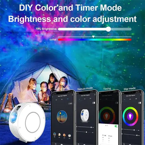 RSH Tuya 스마트 스타 프로젝터 WiFi 레이저 별이 빛나는 하늘 프로젝터 흔들며 Led 다채로운 홈 분위기 빛 무선 제어 Alexa 5